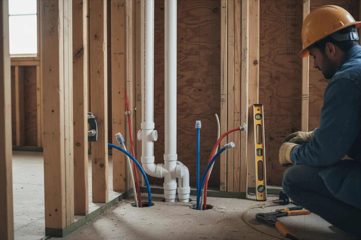 Drain and supply rough-in during Toilet Repair and Installation in Guatay